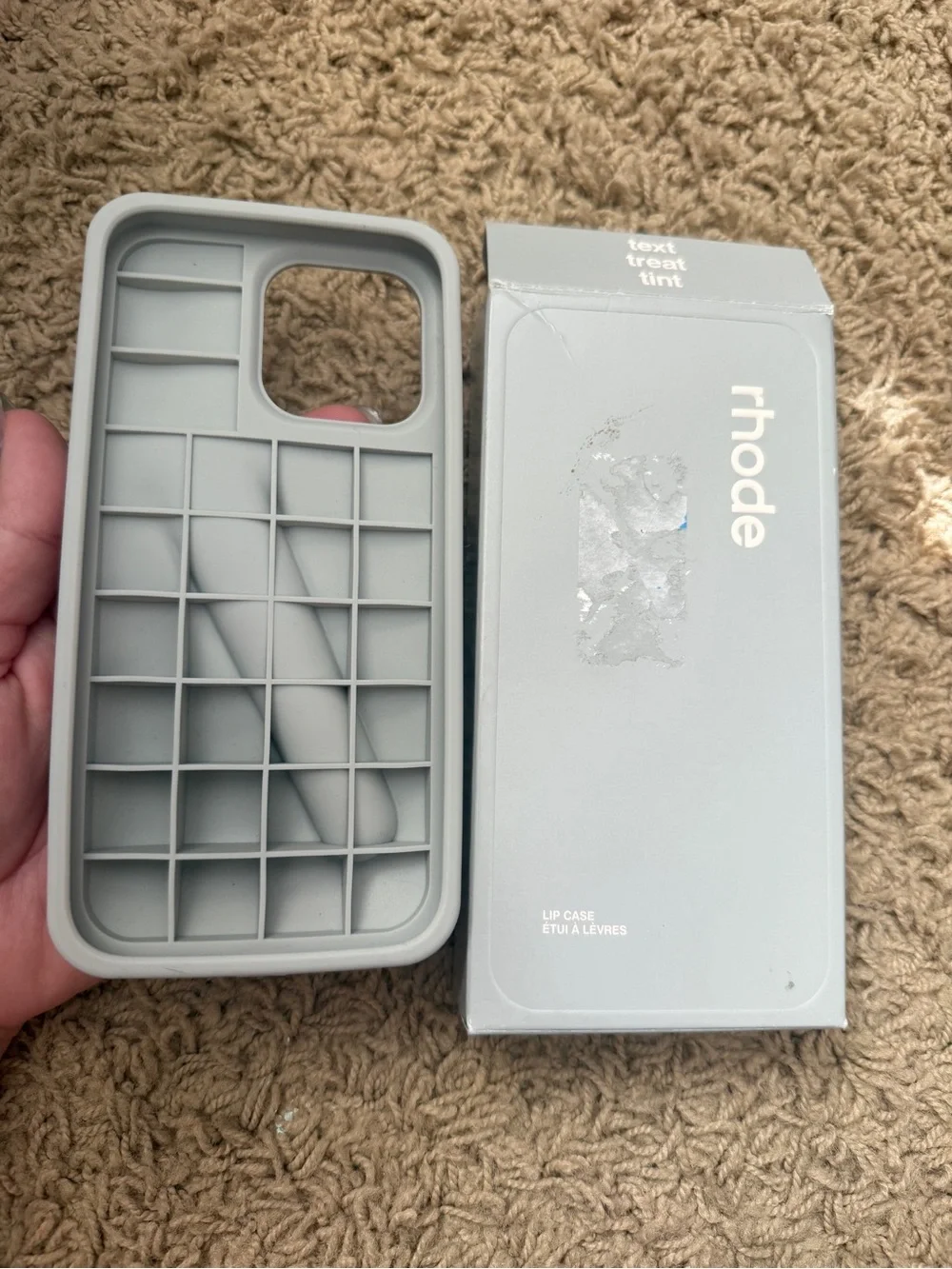 rhode Soft Grip Phone Case in Light Gray 15 Pro Max